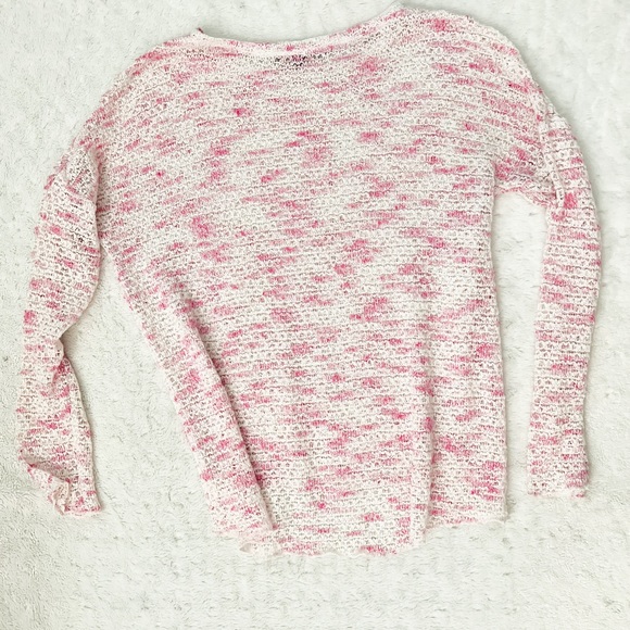 GENERATION LOVE Pink & White Open Knit Sweater - Picture 2 of 8